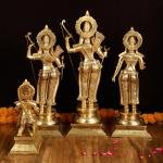 Pure Brass Large Ram Darbar Set | Lord Ram 27" with Divine Family | Superfine Temple Grade Collection | 46.17 kg Premium Sacred Art | Traditional Murti